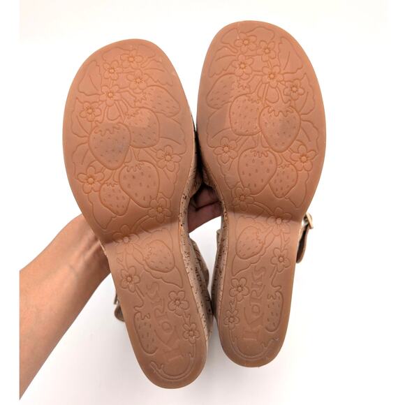 Korks Bardot II Cork Comfort Wedge Sandals Women's Natural Size US10M EU41 - Picture 8 of 10